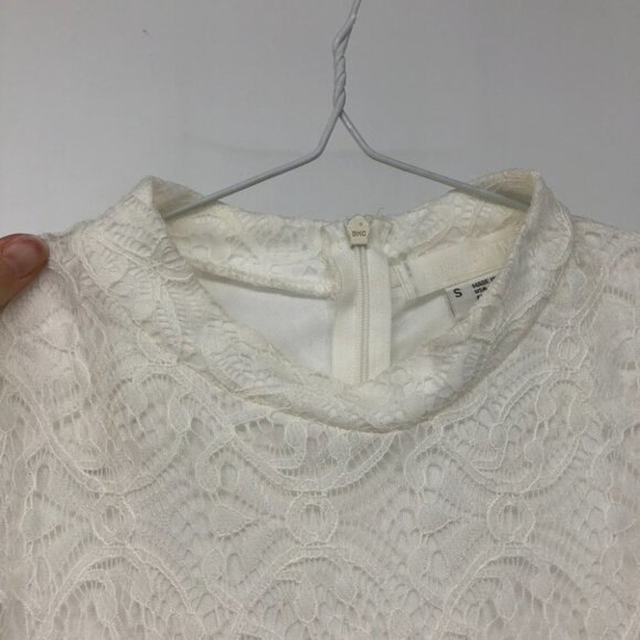 Urban Outfitters Cooperative high neck sleeveless white nylon lace mini dress SP - Picture 11 of 16